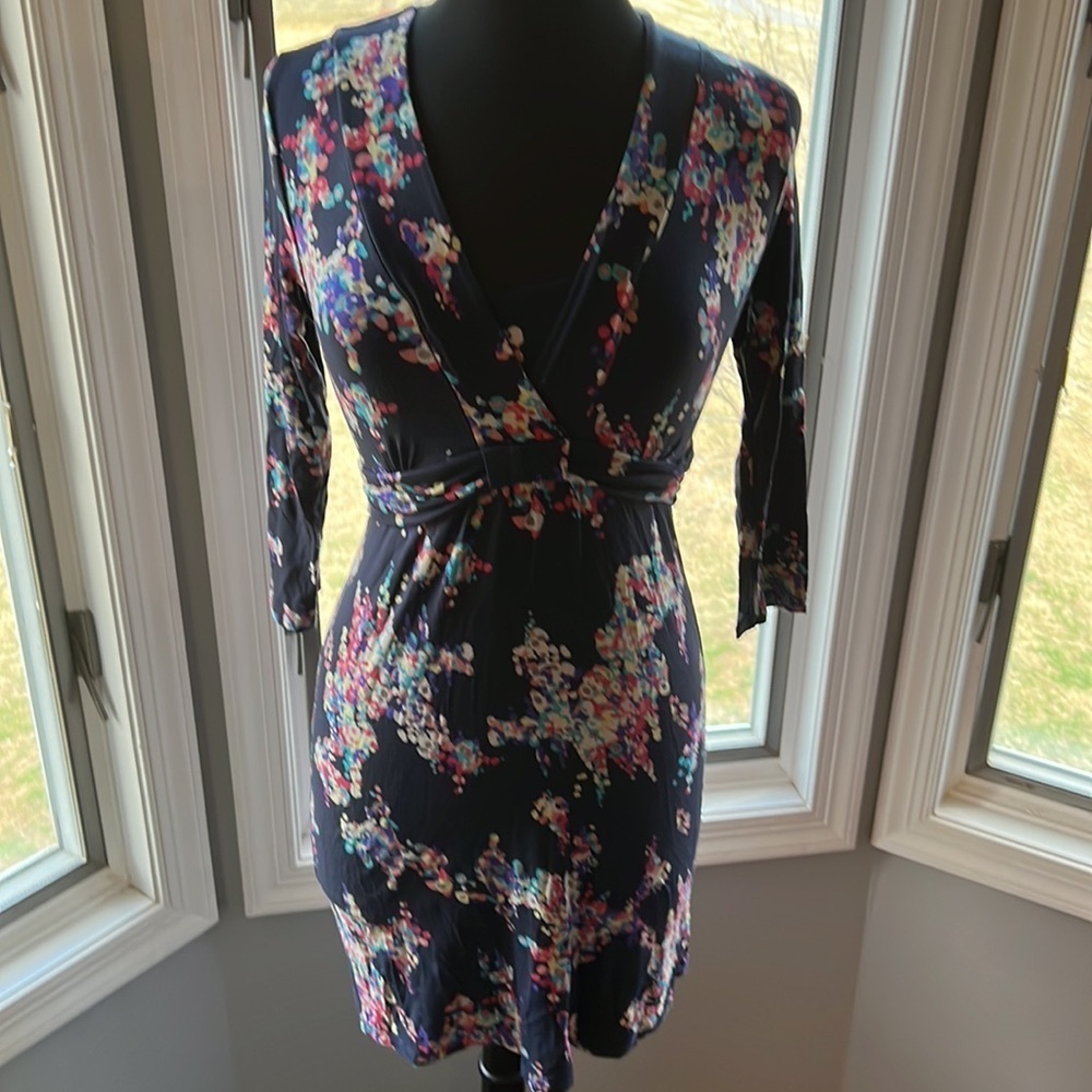 Boden‎ Woman’s Floral Jersey Stretch V Neck Midi Dress